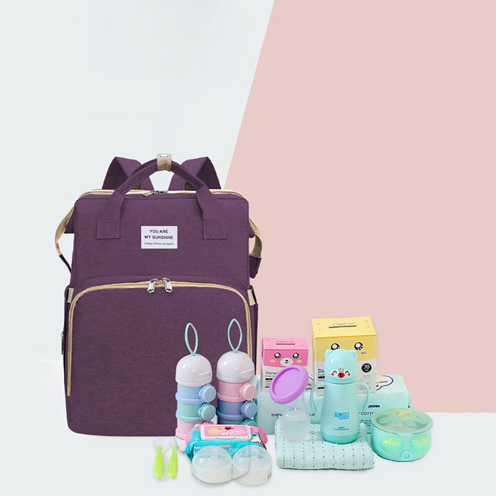 Backpack Diaper Bag - กระเป๋าผ้าอ้อมเด็กมีสไตล์ พรีเมี่ยม ความจุขนาดใหญ่ กันน้ำ มีหลายช่องอเนกประสงค์ สำหรับเดินทาง