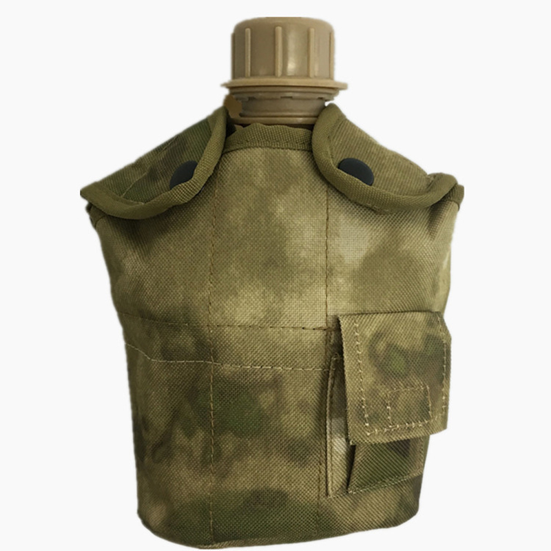 Rucksack Military Style - 1L กลางแจ้งทหารยุทธวิธีขวดน้ํากองทัพโรงอาหารกาต้มน้ําพร้อมกระเป๋าชุดถ้วยสําหรับตั้งแคมป์เดินป่า Backpacking Survival