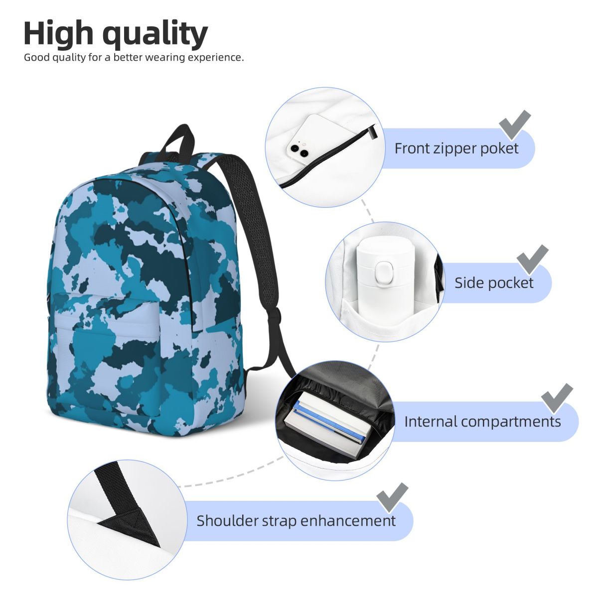 กระเป๋าเป้ลายพราง นักเรียนประถ - School Backpack Teen บทวิจารณ์และราคา