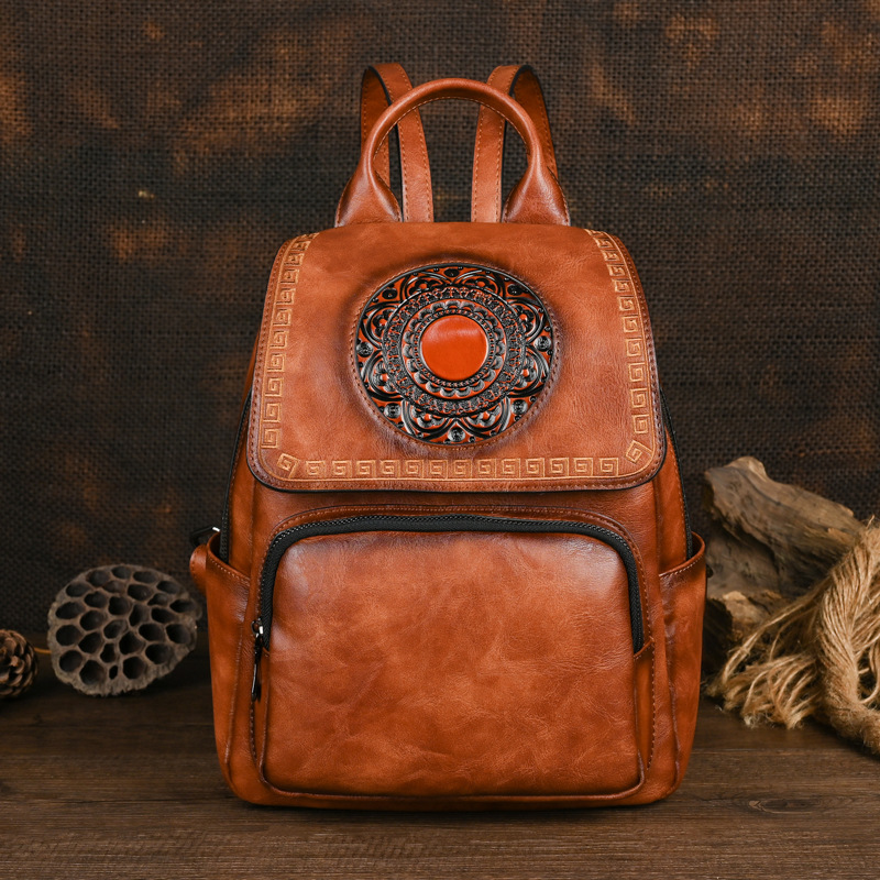 กระเป๋าเป้หนังแท้ทำมือสไตล์วิน - Leather Backpack Vintage บทวิจารณ์และราคา