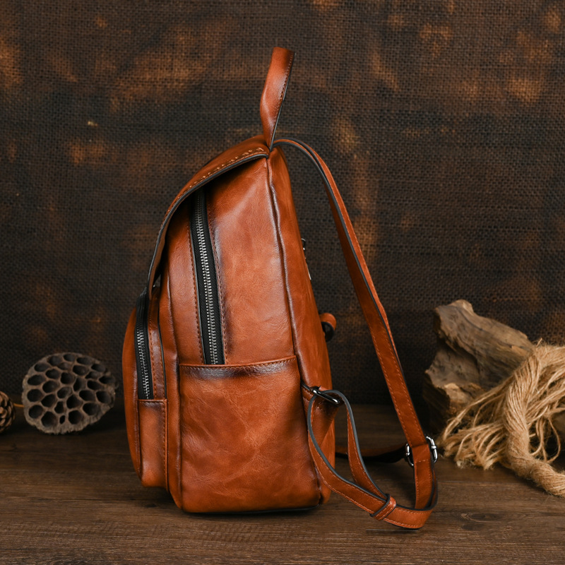 กระเป๋าเป้หนังแท้ทำมือสไตล์วิน - Leather Backpack Vintage บทวิจารณ์และราคา